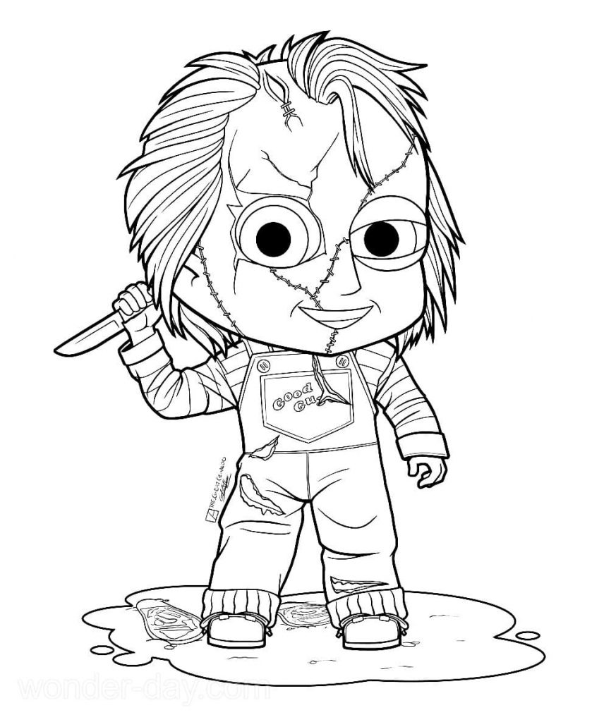 Chucky coloring pages wonder day â coloring pages for children and adults