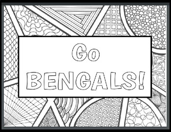 Cincinnati bengals nfl football zentangles to color by ejjaidalis deli