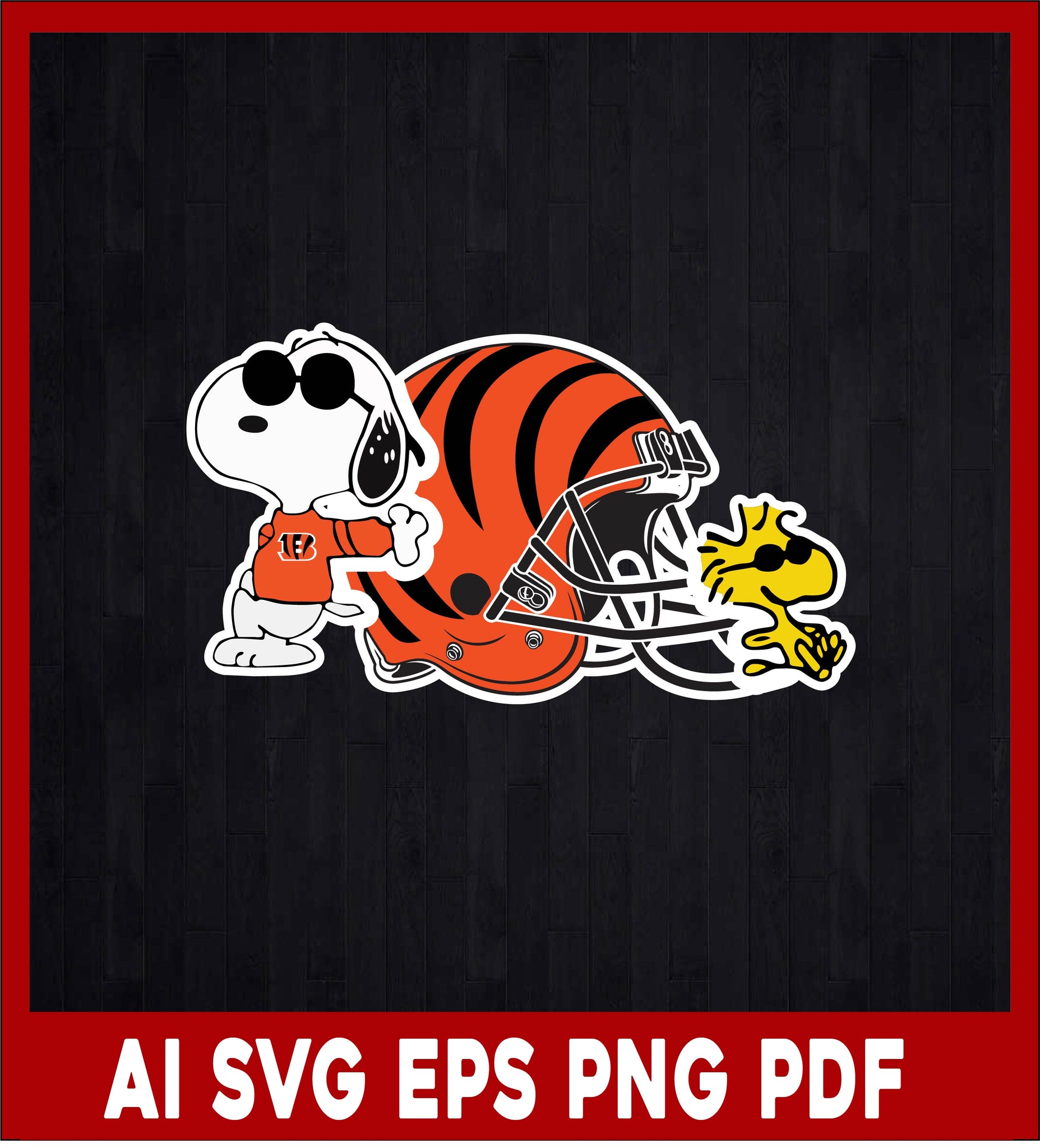 Cincinnati bengals snoopy woodstock football team laser cut svg files â