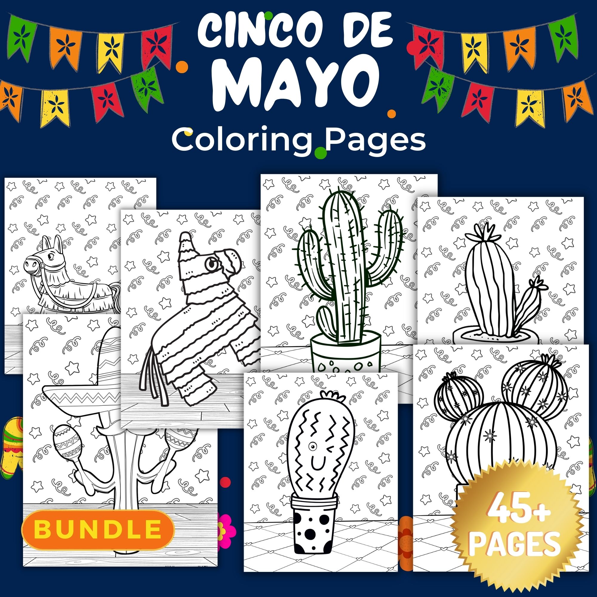 Printable cinco de mayo coloring sheets pages