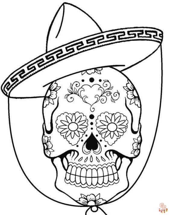 Celebrate cinco de mayo with fun skull coloring pages