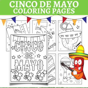 Mexican fiesta cinco de mayo coloring pages teaching resources