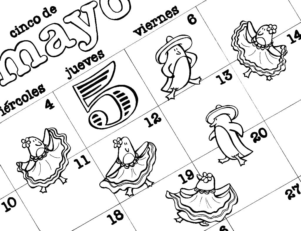 Cinco de mayo for kids coloring page