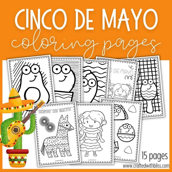Cinco de mayo coloring pages for kids cinco de mayo coloring printable cinco de mayo activity cinco de mayo coloring book