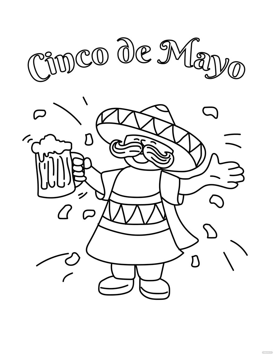 Free cinco de mayo coloring page