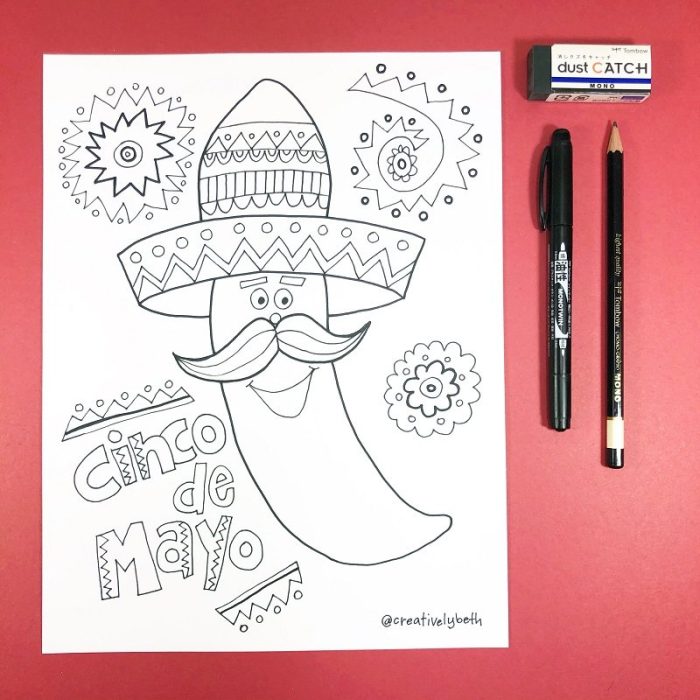 Fun cinco de mayo printables free coloring pages
