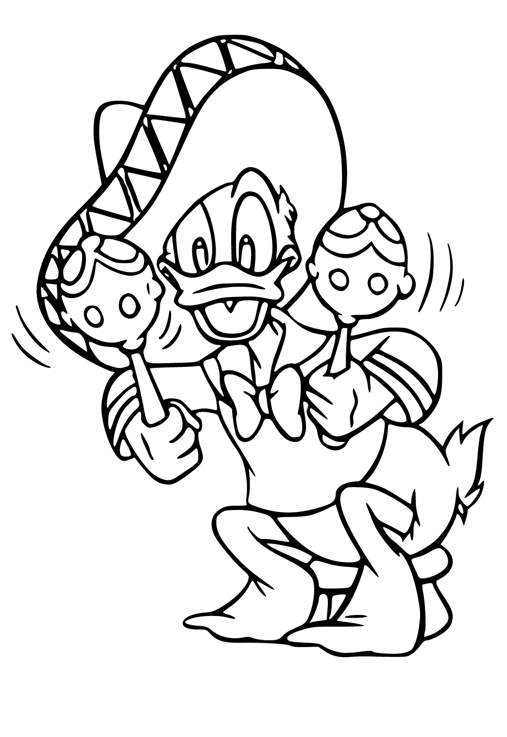 Free printable cinco de mayo duck coloring page for adults and kids