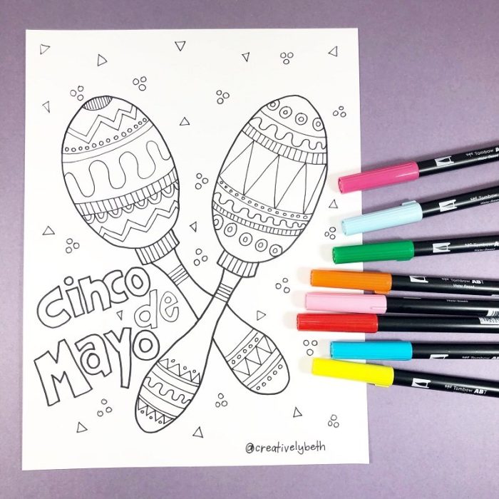 Fun cinco de mayo printables free coloring pages