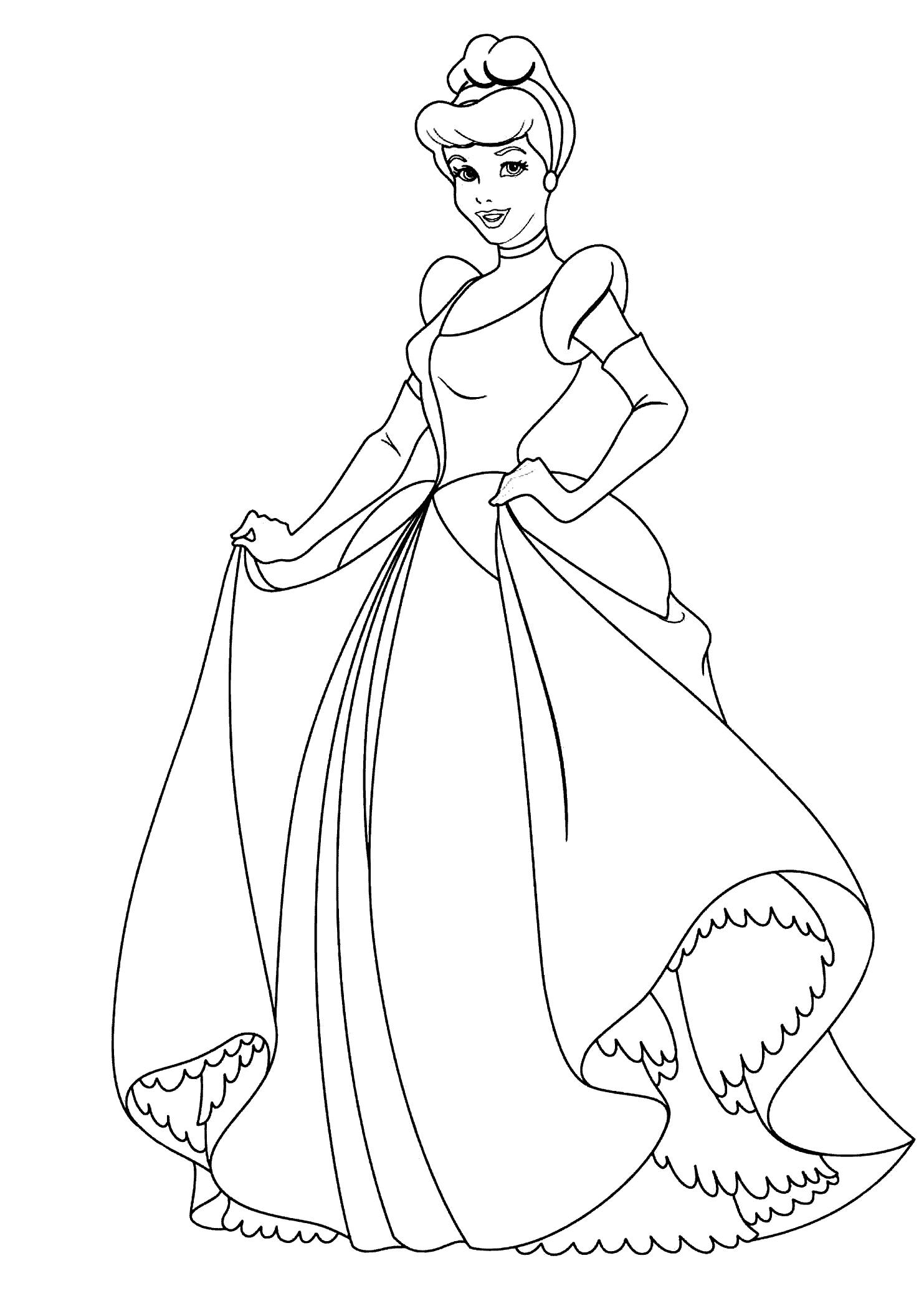 Cinderella princess coloring pages for kids printable free cinderella coloring pages princess coloring pages disney princess colors