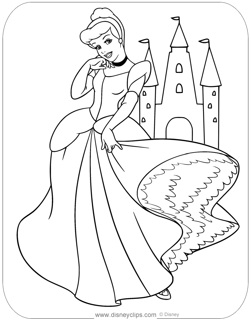 Disneys cinderella printable coloring pages pdf