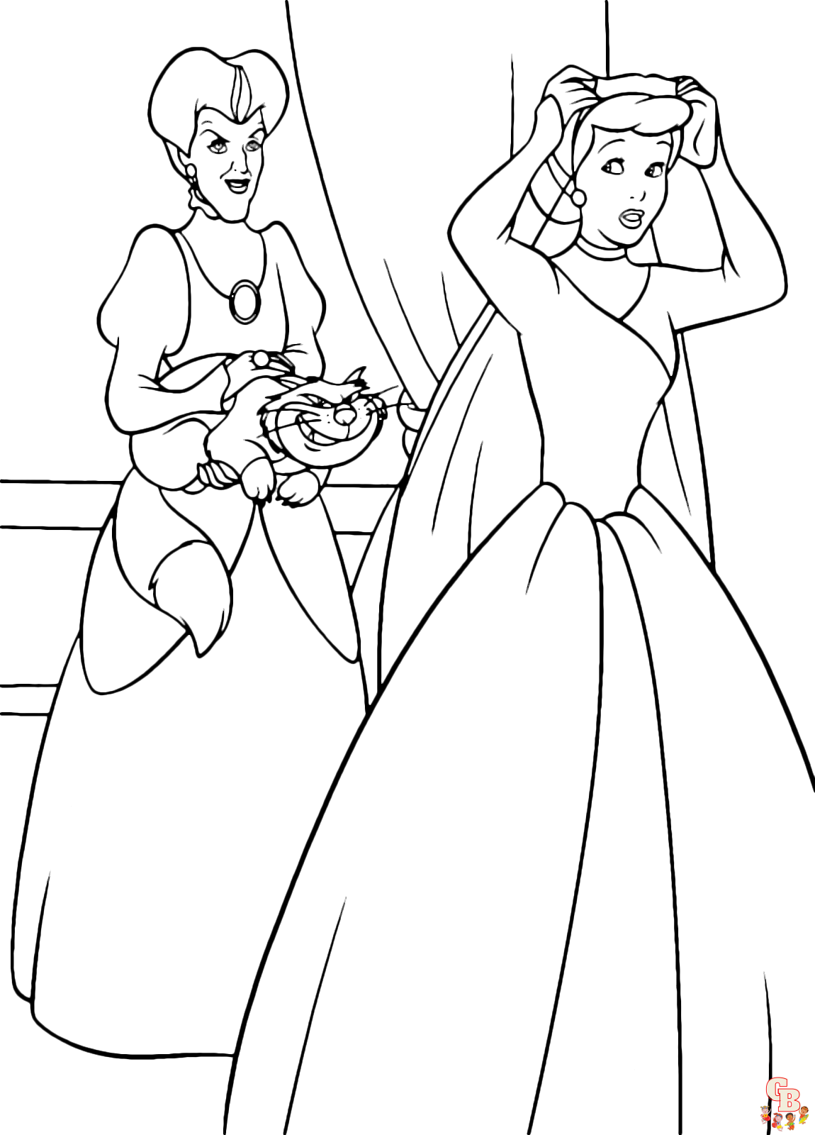 Lady tremaine from cinderella coloring pages printable to print