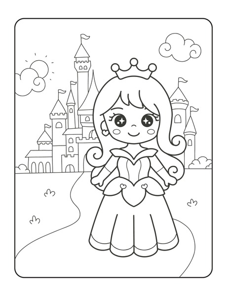 Hundred coloring book cinderella royalty