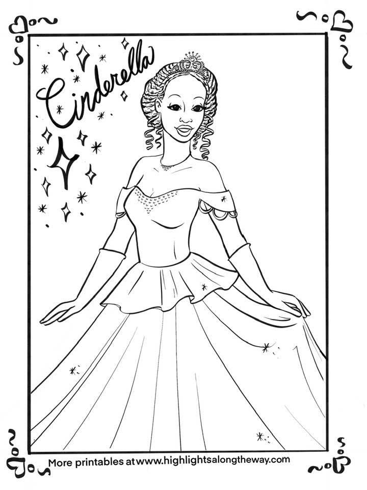 Cinderella starring brandy coloring sheet print from home