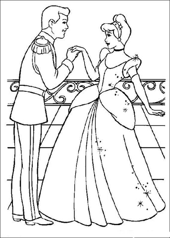 The prince likes cinderella coloring page free printable coloring pages