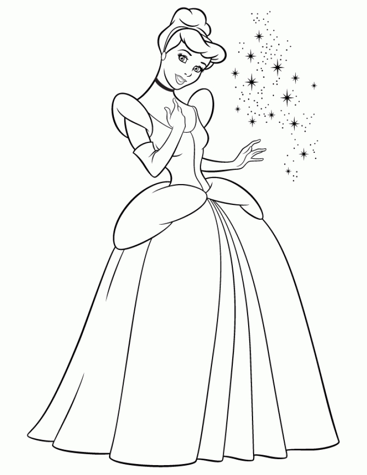Get this printable cinderella coloring pages