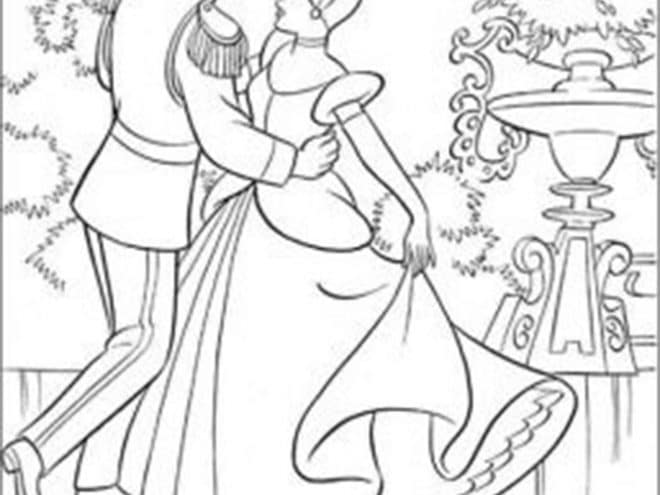 Free easy to print cinderella coloring pages