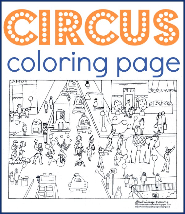 Circus coloring page free printable for kids