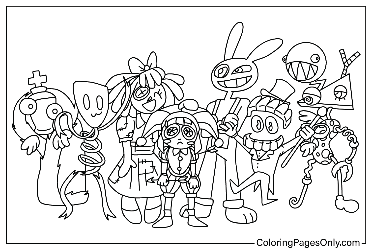 The amazing digital circus coloring pages