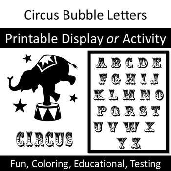 Printable circus bubble letters â color activity educational memorization