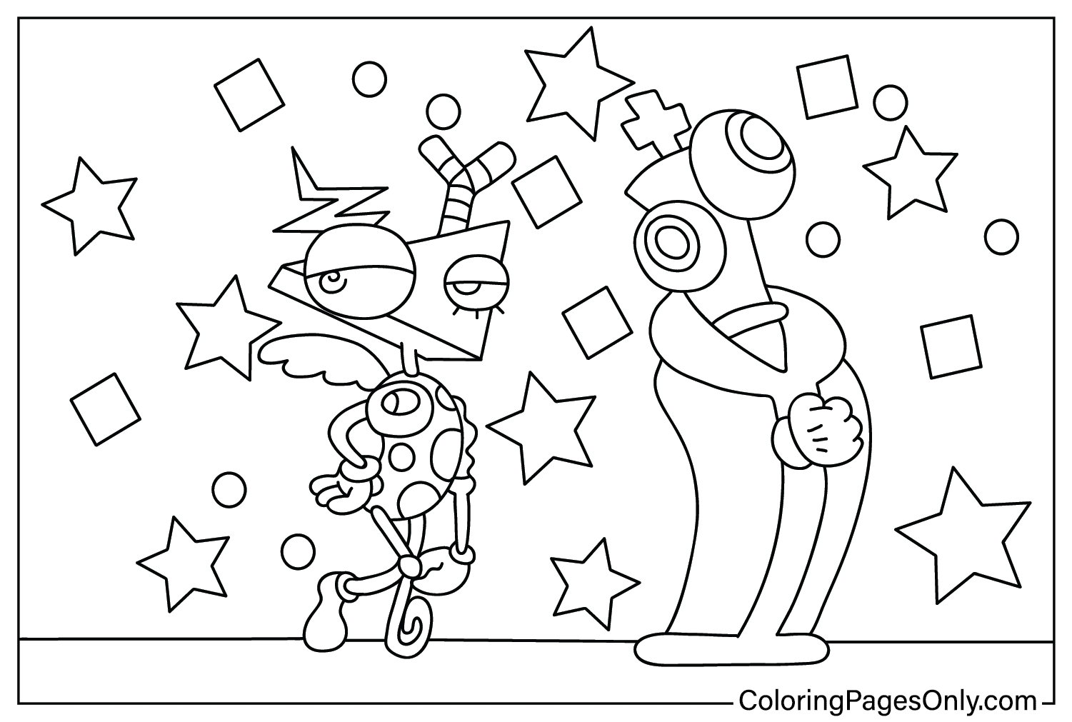 The amazing digital circus coloring pages
