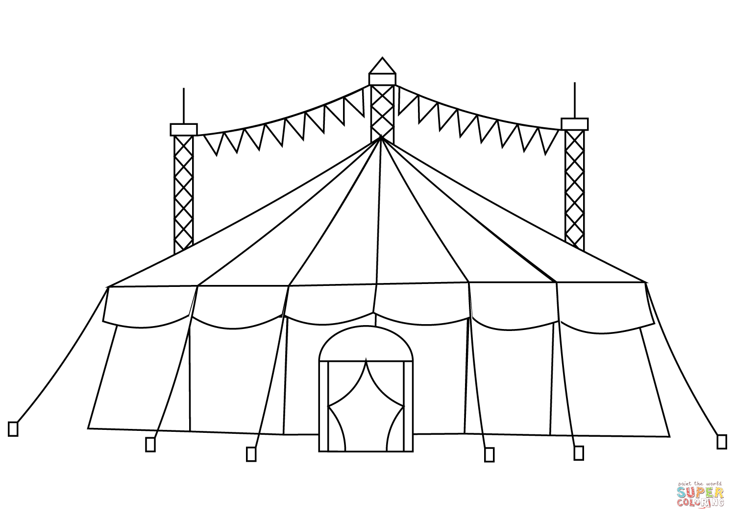 Circus tent coloring page free printable coloring pages