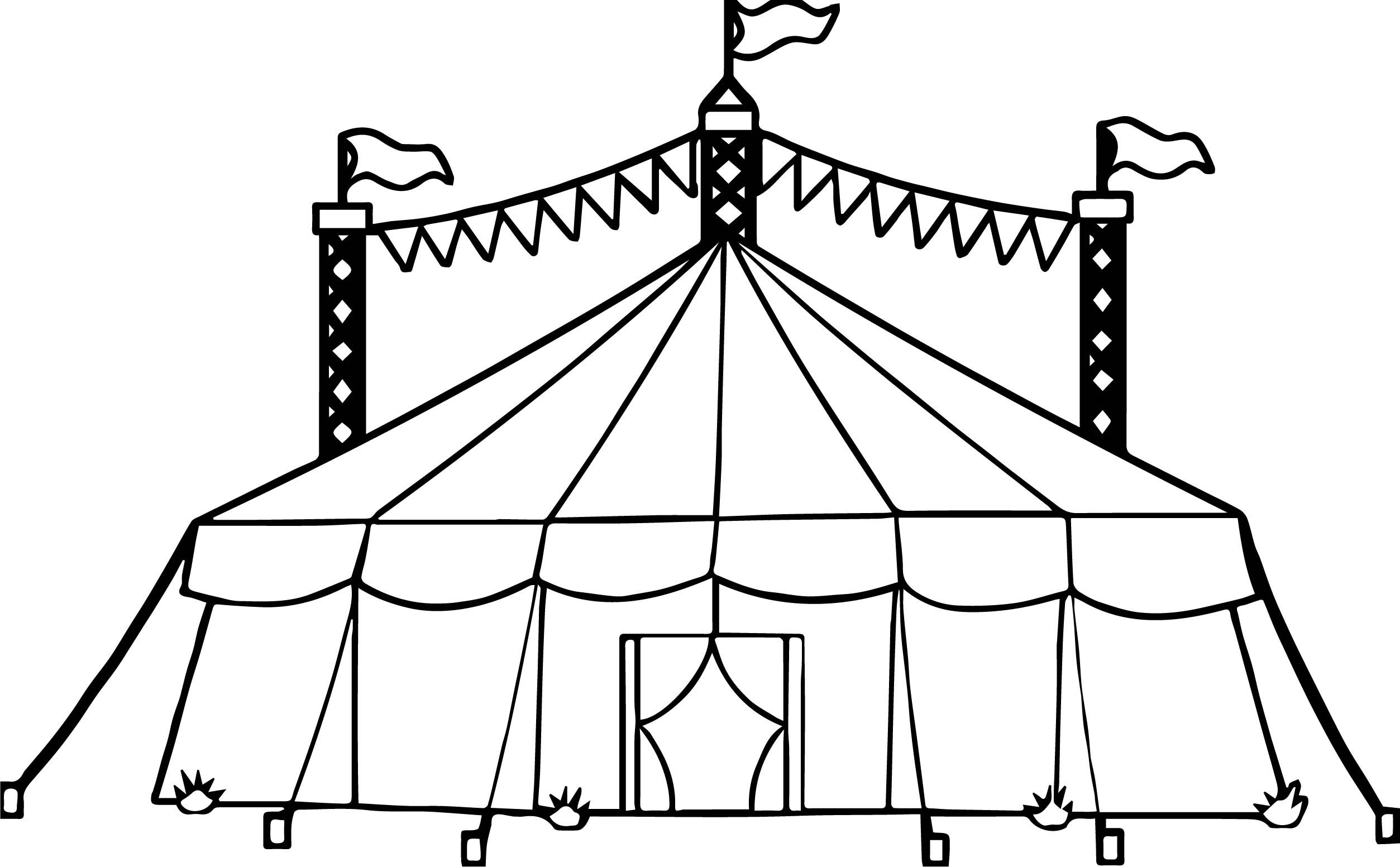 Amusement circus tent coloring page