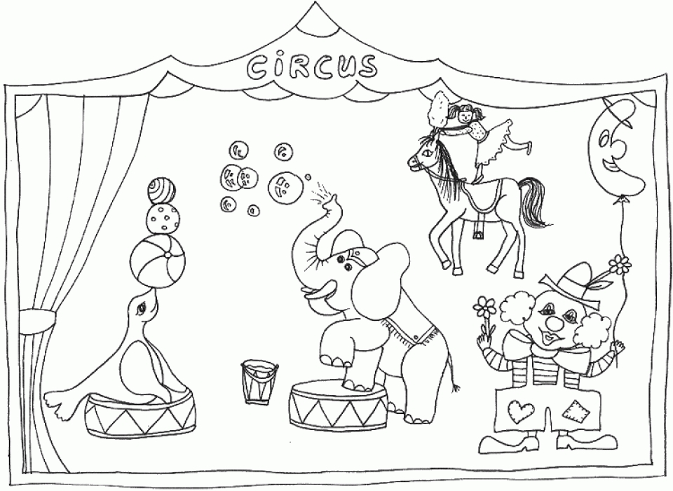 Free printable circus coloring pages