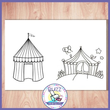 Circus coloring pages carnival printable activity by buzzprintables