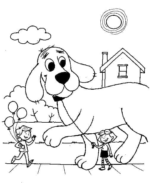 Clifford the big red dog coloring page