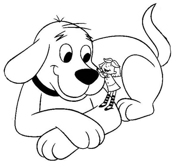 Emily fondle clifford the big red dog nose coloring page coloring pages dog coloring page puppy coloring pages