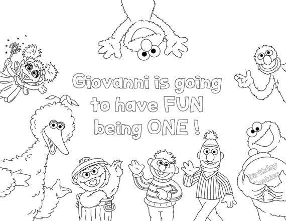 Custom character coloring page personalized party theme favor coloring book sheet minimalist line art