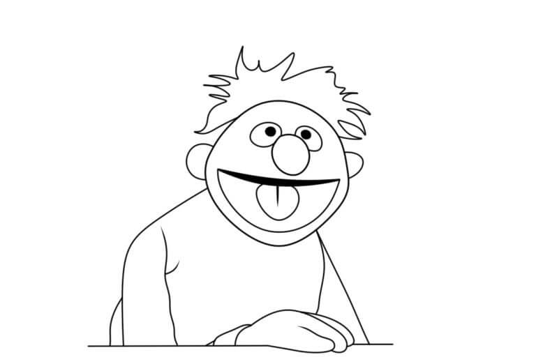 Funny character from sesame street coloring page