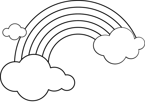 Rainbow and clouds coloring page free printable coloring pages