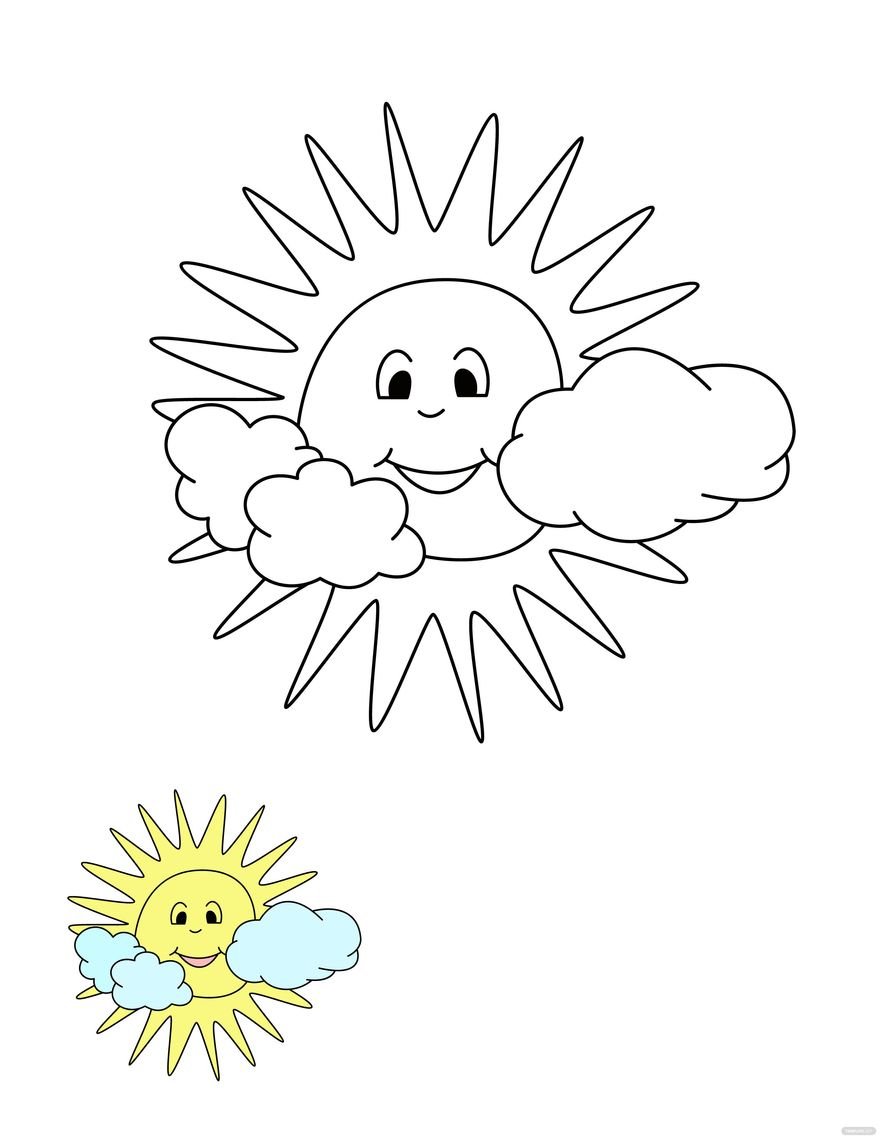 Free cute summer coloring page