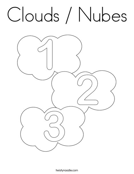 Clouds nubes coloring page