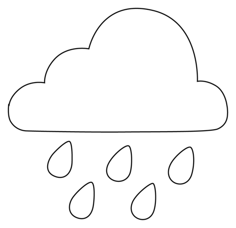 Cloud with rain emoji coloring page free printable coloring pages