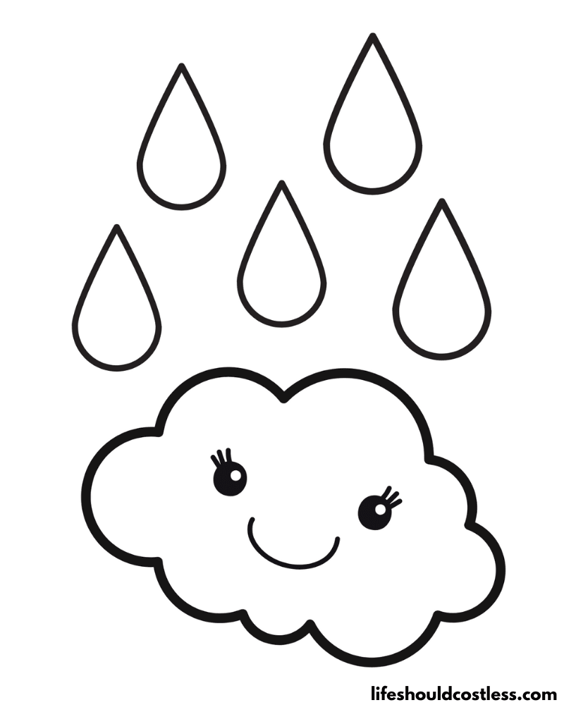 Cloud coloring pages free printable pdf templates