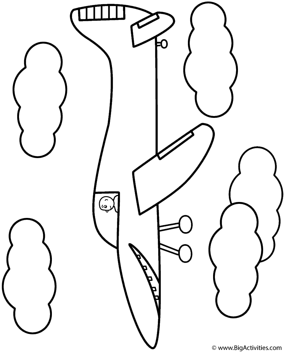 Airplane in the clouds