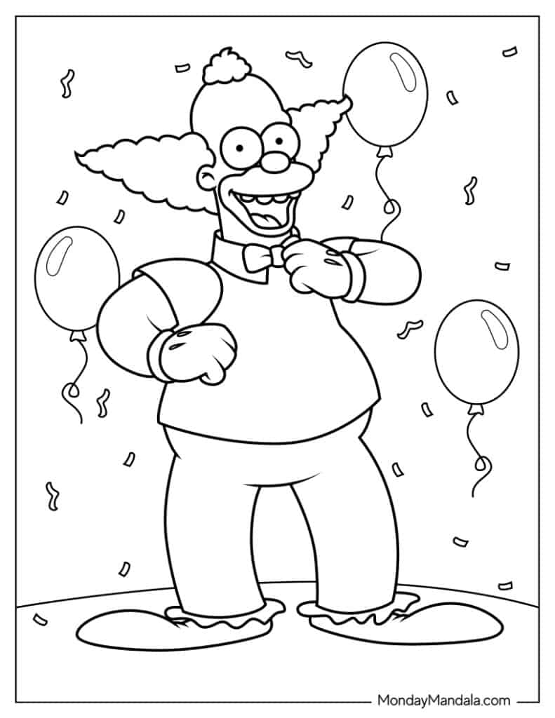 Clown coloring pages free pdf printables