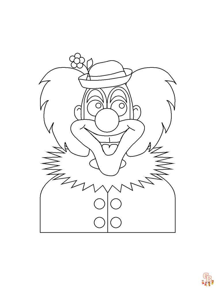 Funny clown coloring pages for kids