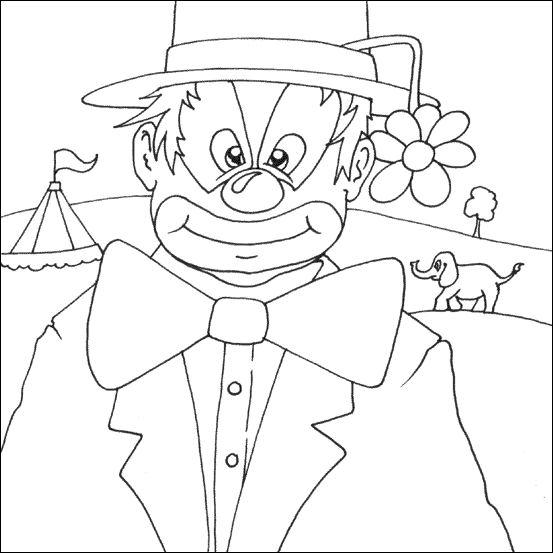 Happy clown colouring printable
