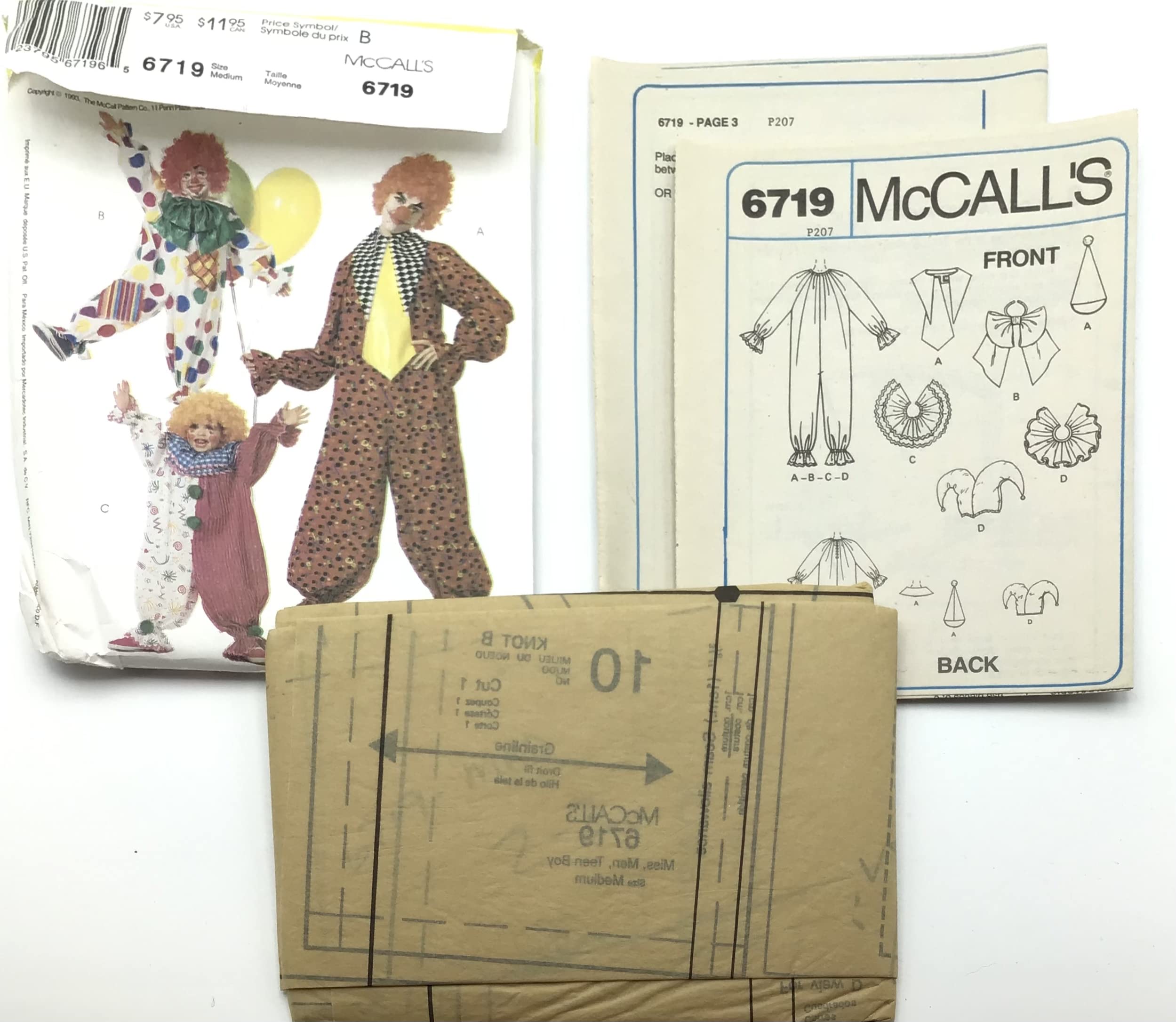 Mccalls pattern clown costumes size medium by mccalls arts crafts sewing