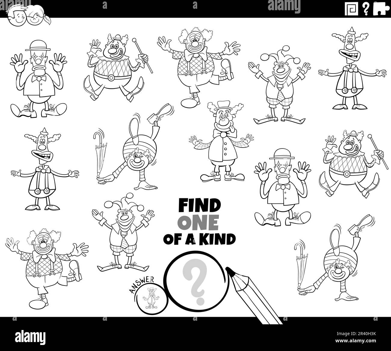 Clown cartoon coloring page hi