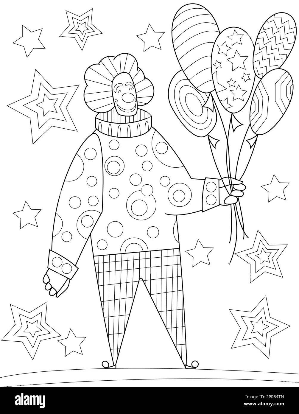 Clown cartoon coloring page hi