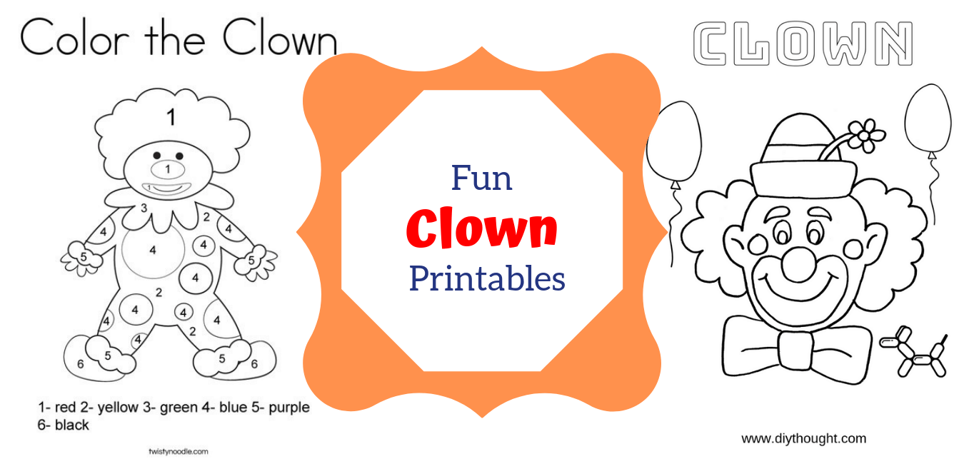 Free fun clown printables