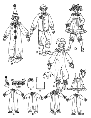Simplicity adult clown costumes