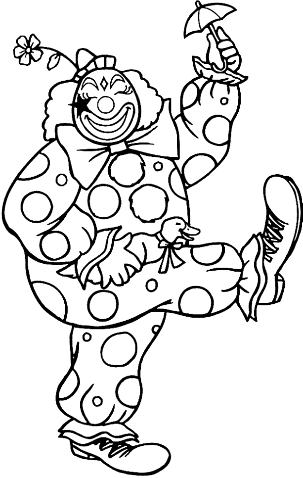 Free printable clown coloring pages for kids