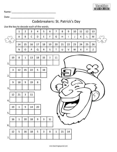 Codebreaker holiday worksheets