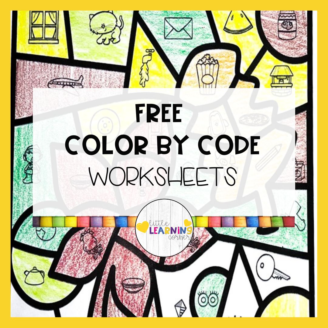 Free printable color by code worksheets