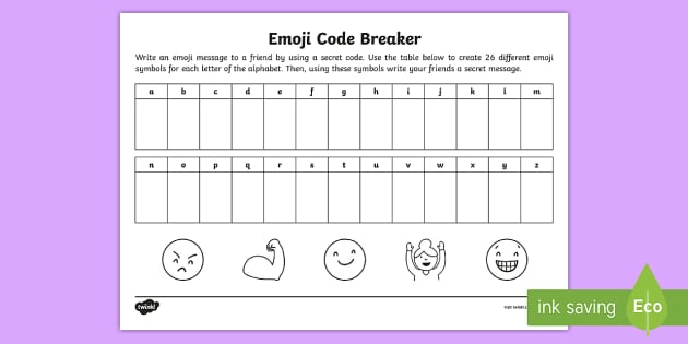 Ð ks emoji de breaker worksheet teacher made